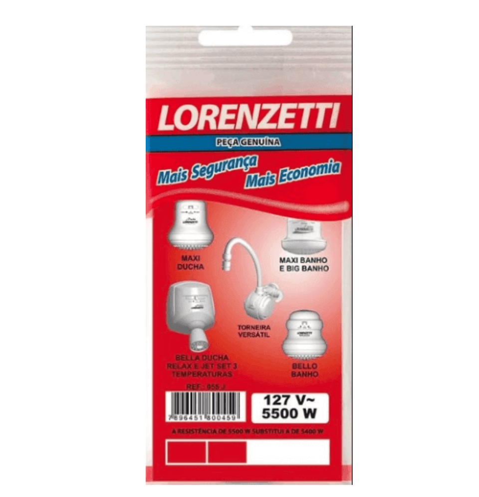 Resistencia Maxi Ducha 127V 5500W MD/J3 - 055-J  Lorenzetti