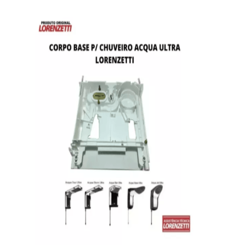 Corpo base para chuveiro Aqua Storm / Star/Wave - Lorenzetti - Resistência Para Chuveiro