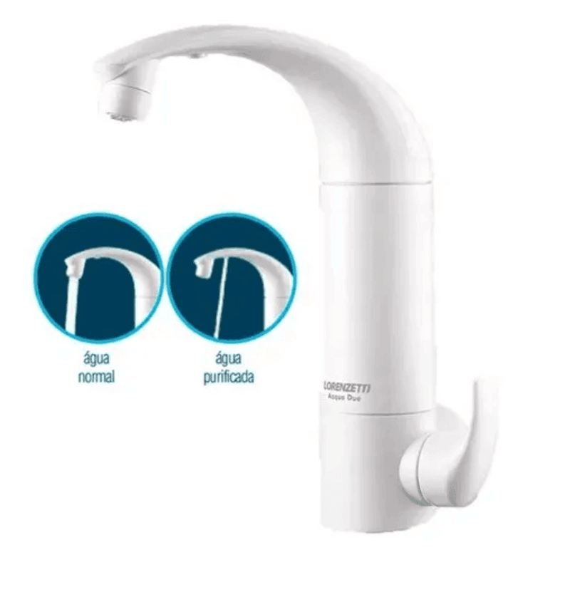 Purificador com Torneira Acqua Due Branco Parede Lorenzetti - Resistência Para Chuveiro