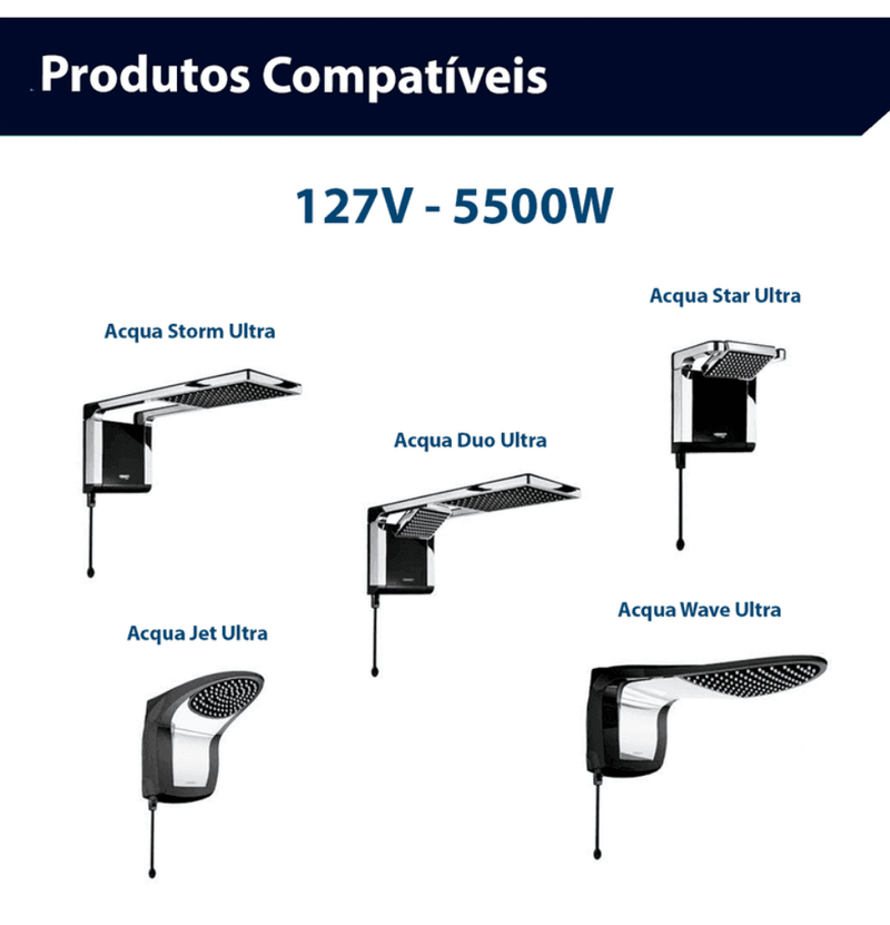 Resistencia Acqua Ultra 127V 5500W - Resistência Para Chuveiro
