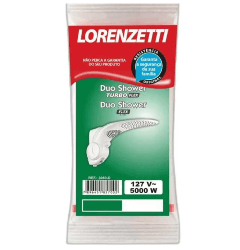 Resistencia Duo .Shower FLEX 127V 5000W 3060-D - Lorenzetti - Resistência Para Chuveiro
