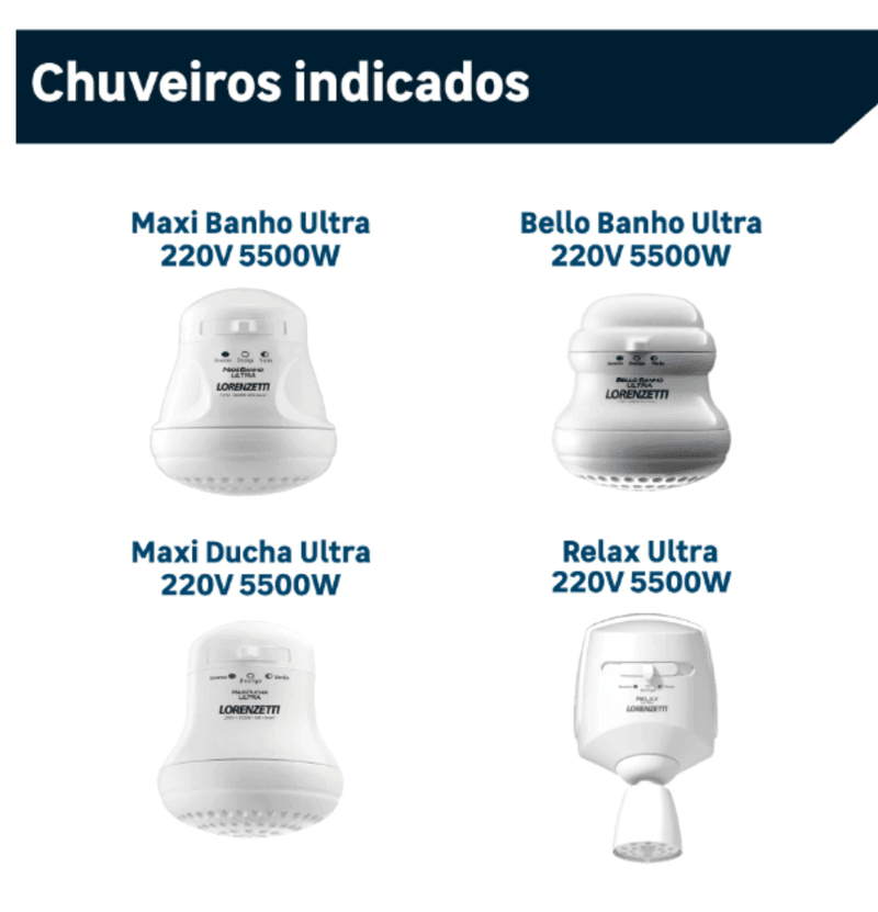 Resistencia Loren Ultra 220V 5500W 065-A - Lorenzetti - Resistência Para Chuveiro