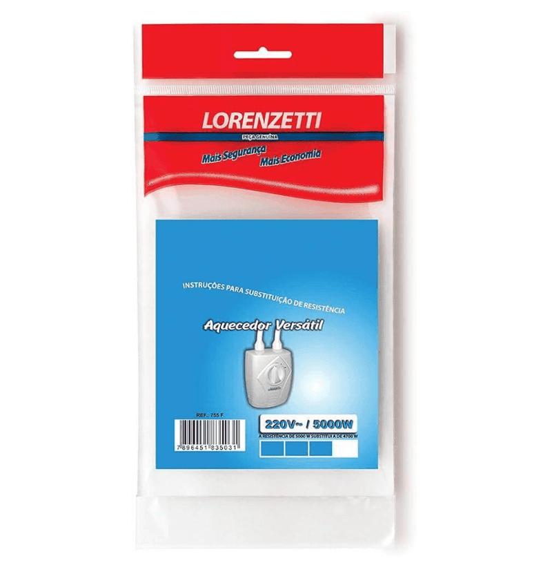Resistencia Para Aquecedor Versatil L 220V 5000W 755-F - Lorenzetti - Resistência Para Chuveiro