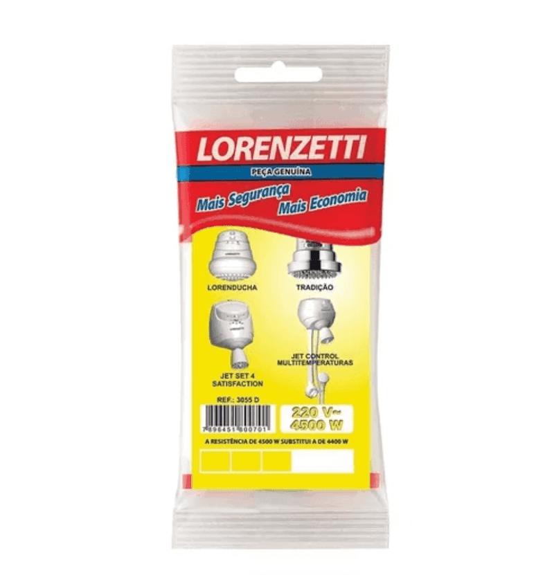 Resistencia Tradição /Jet 4/Lorenducha220v 4500w 3055-D - Lorenzetti - Resistência Para Chuveiro