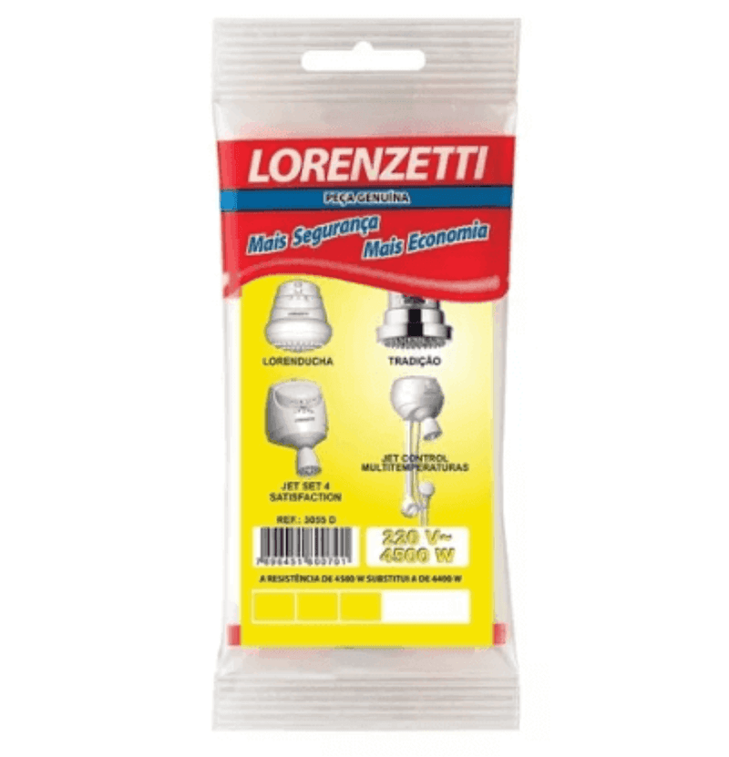 Resistencia Tradição /Jet 4/Lorenducha220v 4500w 3055-D - Lorenzetti - Resistência Para Chuveiro